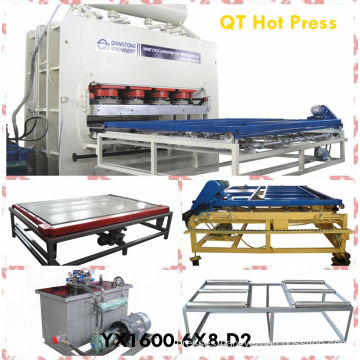 YX2800T- 4x8 feet double sided laminate short cycle melamine press machinery/ Semi-auto line for laminating boards